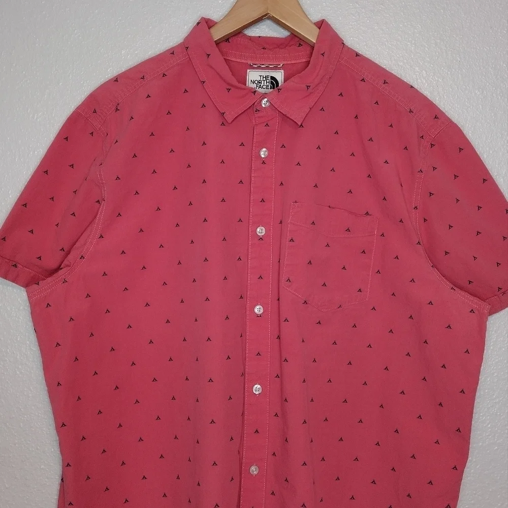 The North Face Cotton Raspberry Teepee Print Casual Button Down Shirt Sz XXL - Picture 3 of 14